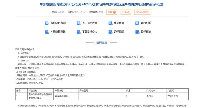 中国电信天门发力医共体近千万招标打造数字医疗新标MK体育杆！(图2)